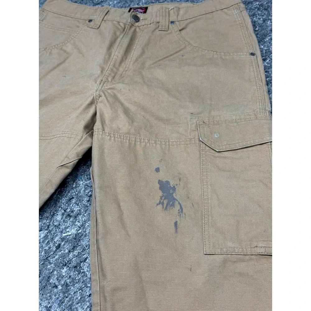 Wrangler‎ Workwear Mens 34x32 Tan Ripstop Cargo Pants Hammer Loop 10WMWR1RH
